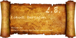 Lokodi Bertalan névjegykártya