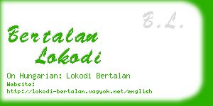 bertalan lokodi business card